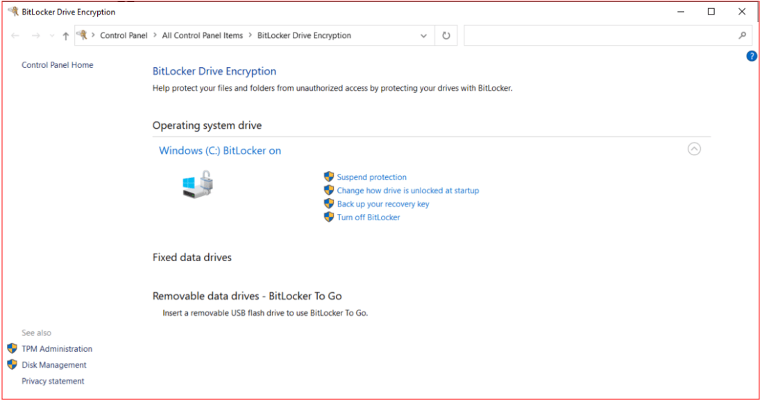 Microsoft Windows BitLocker Encryption IT Service Desk